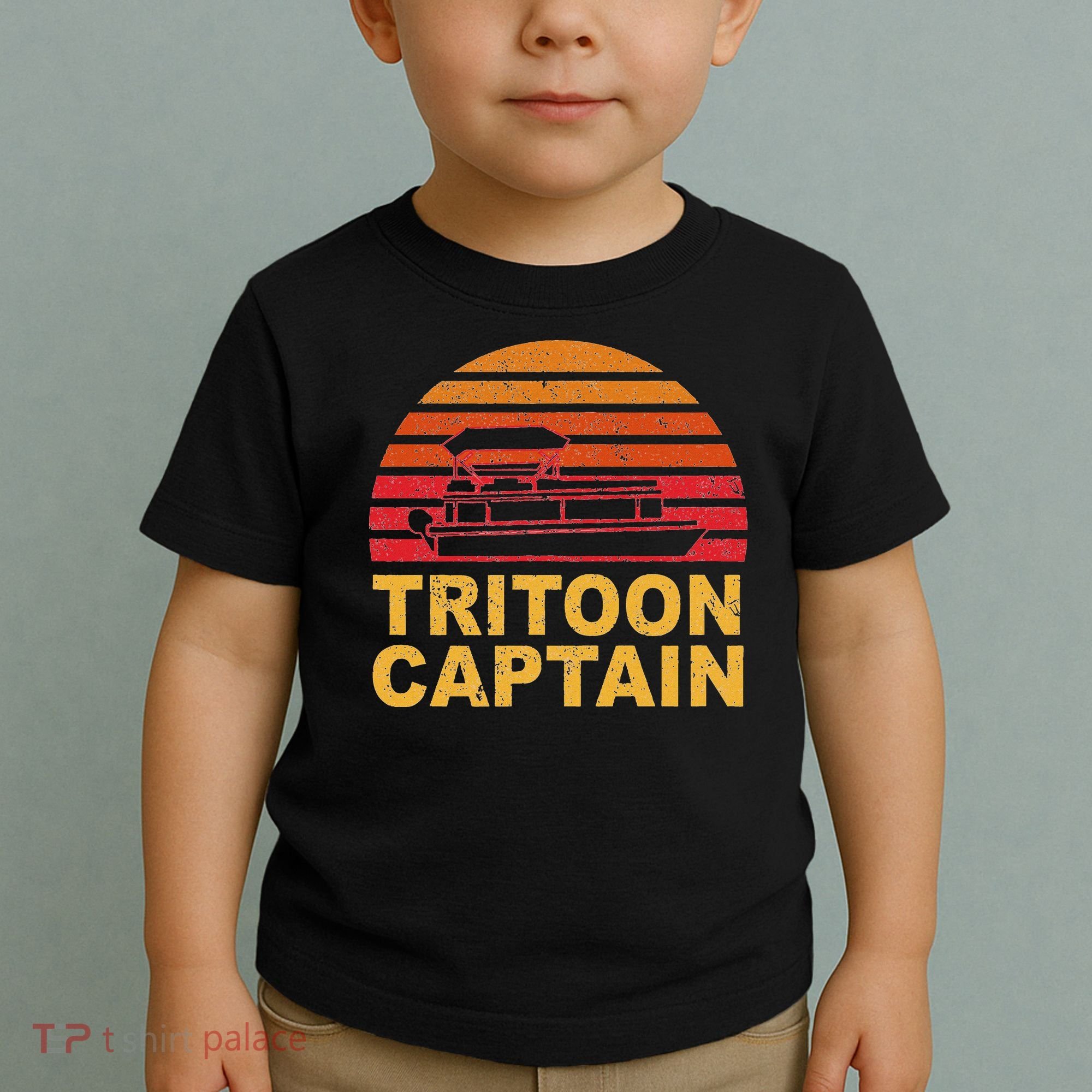 Tritoon Captain Pontoon Captain Tri Toon Boating Toddler T-Shirt