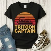 Tritoon Captain Pontoon Captain Tri Toon Boating Women's T-Shirt thumb 3