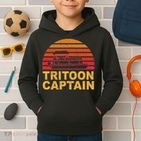 Tritoon Captain Pontoon Captain Tri Toon Boating Kids Hoodie thumb 2