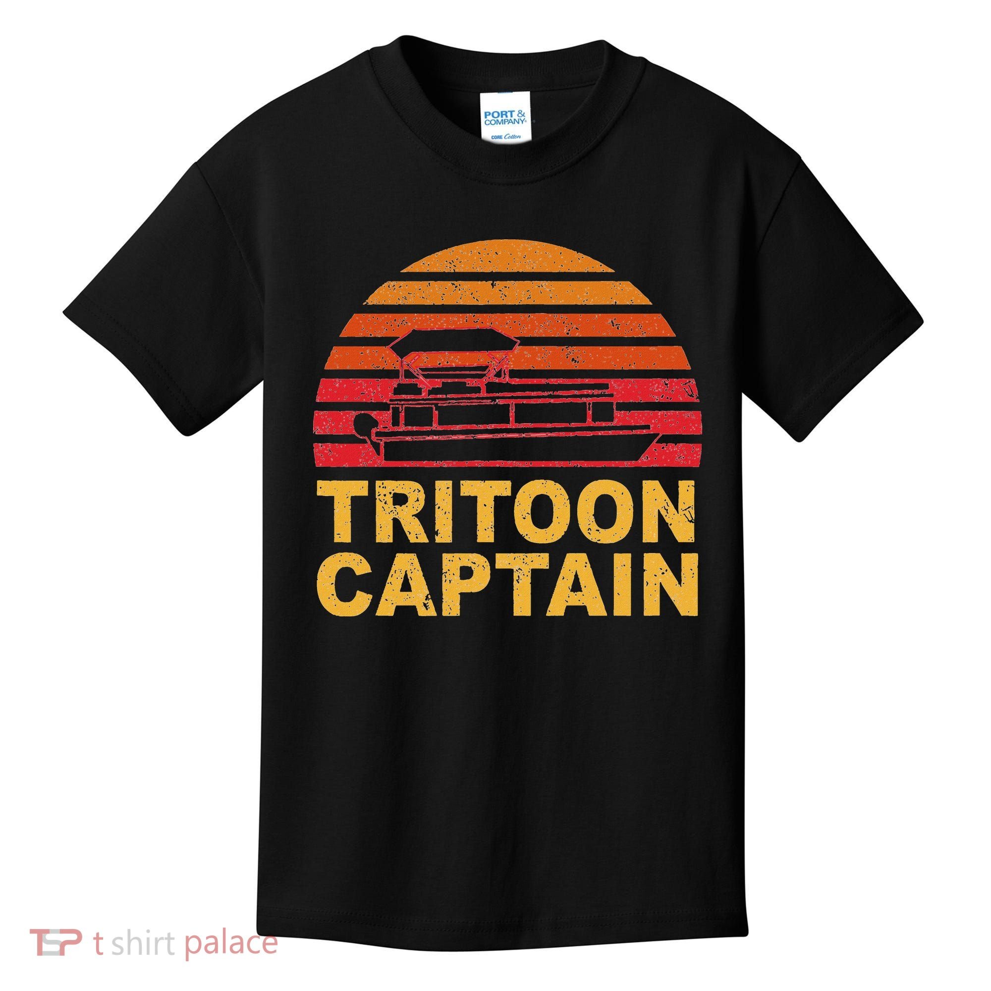 Tritoon Captain Pontoon Captain Tri Toon Boating Kids T-Shirt