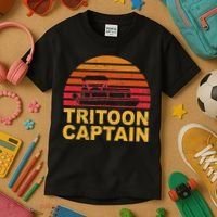 Tritoon Captain Pontoon Captain Tri Toon Boating Kids T-Shirt thumb 3