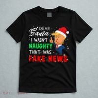 Trump Christmas Pajamas Dear Santa Fake News T-Shirt thumb 5