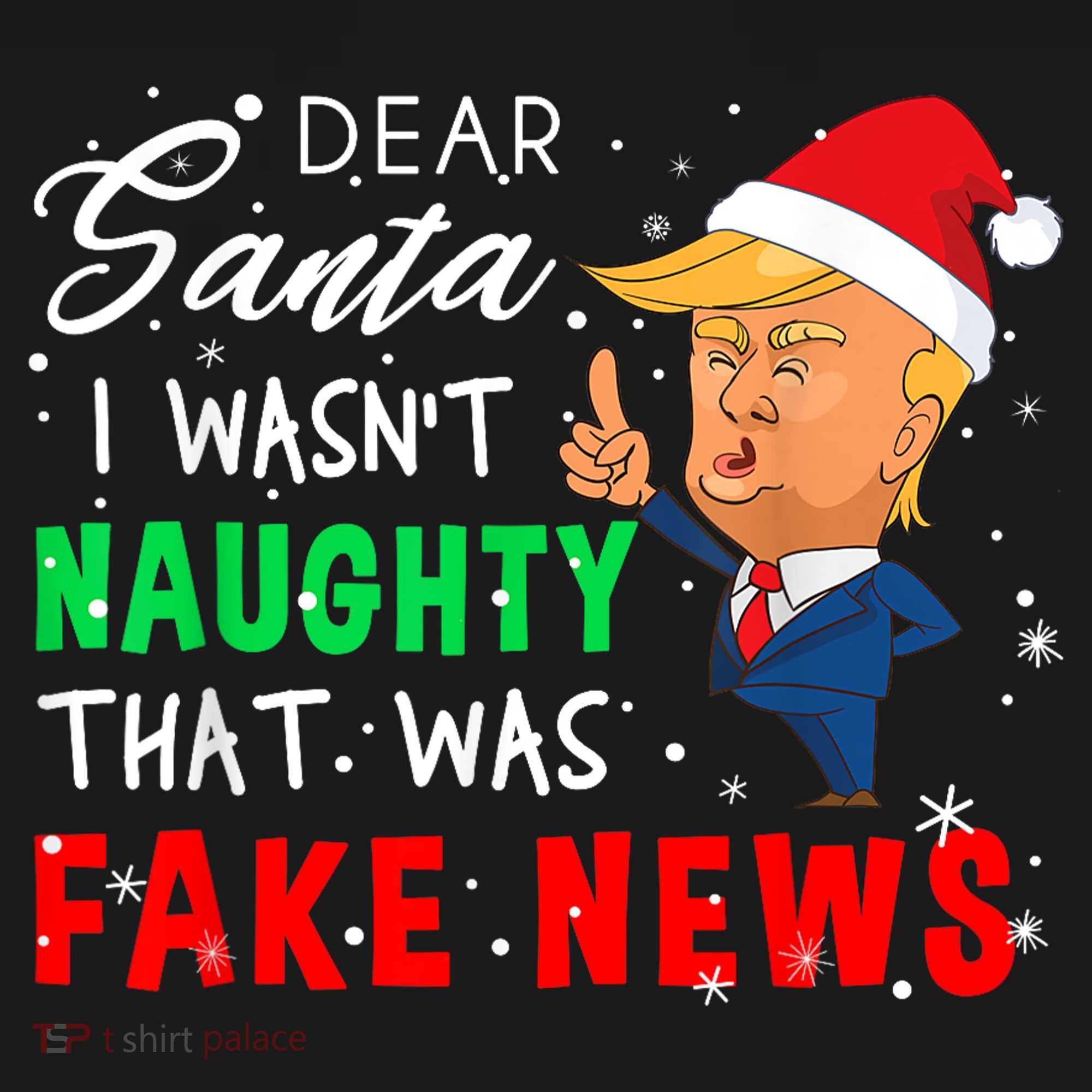 Trump Christmas Pajamas Dear Santa Fake News Women's Tank Top