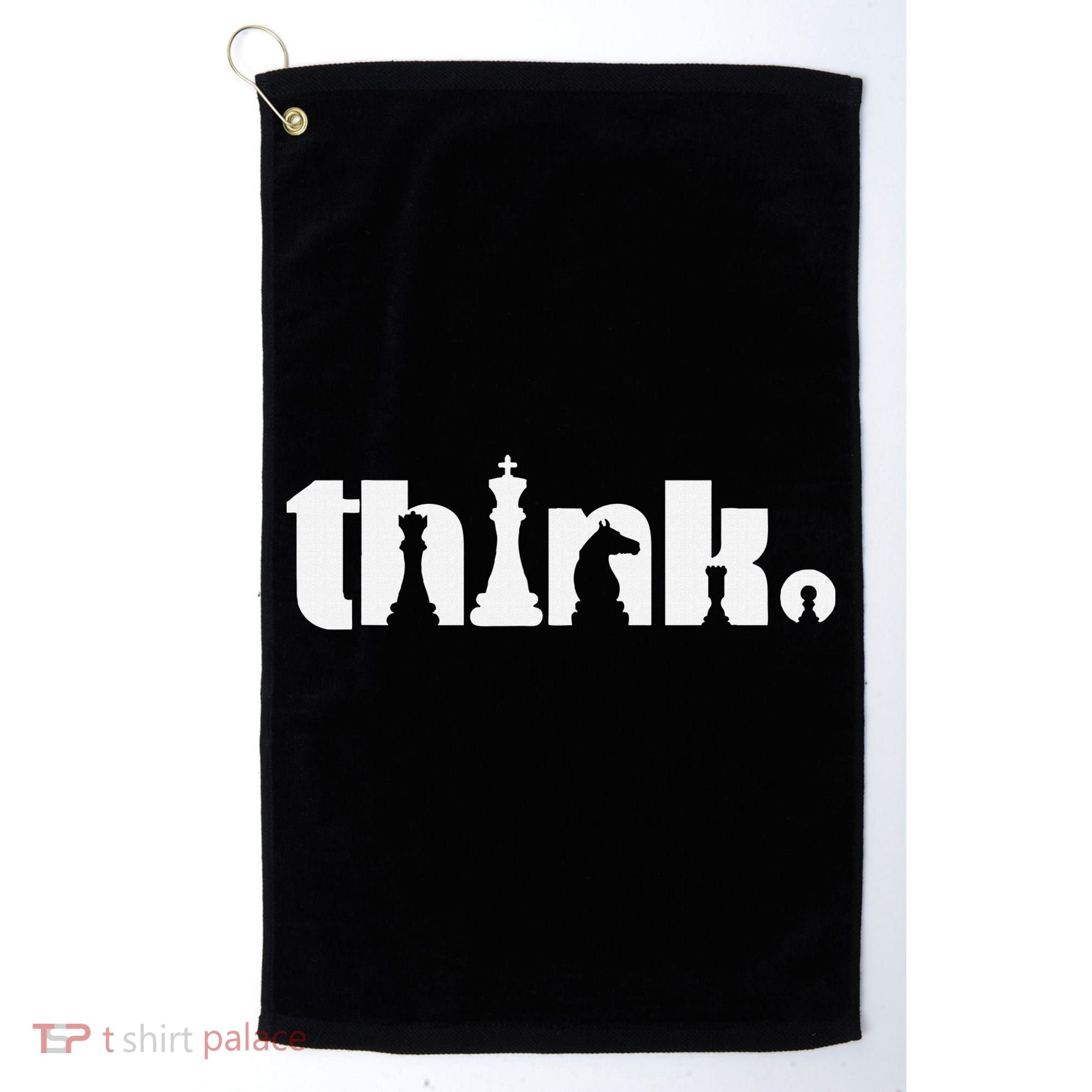 Think Chess Player Chess Game Golf Towel