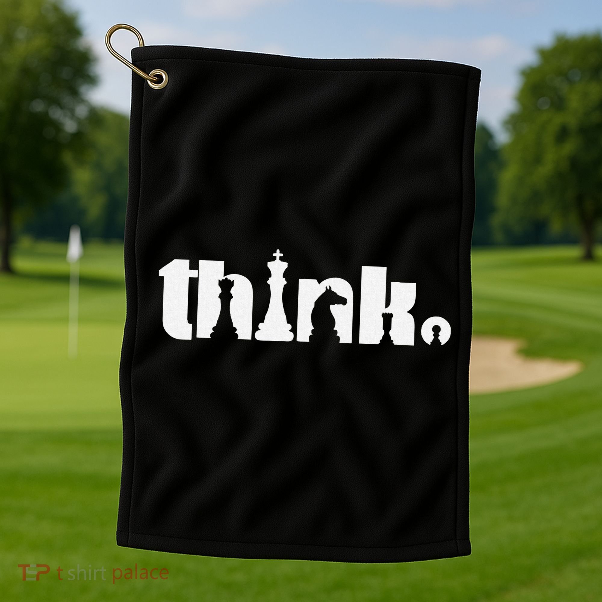 Think Chess Player Chess Game Golf Towel
