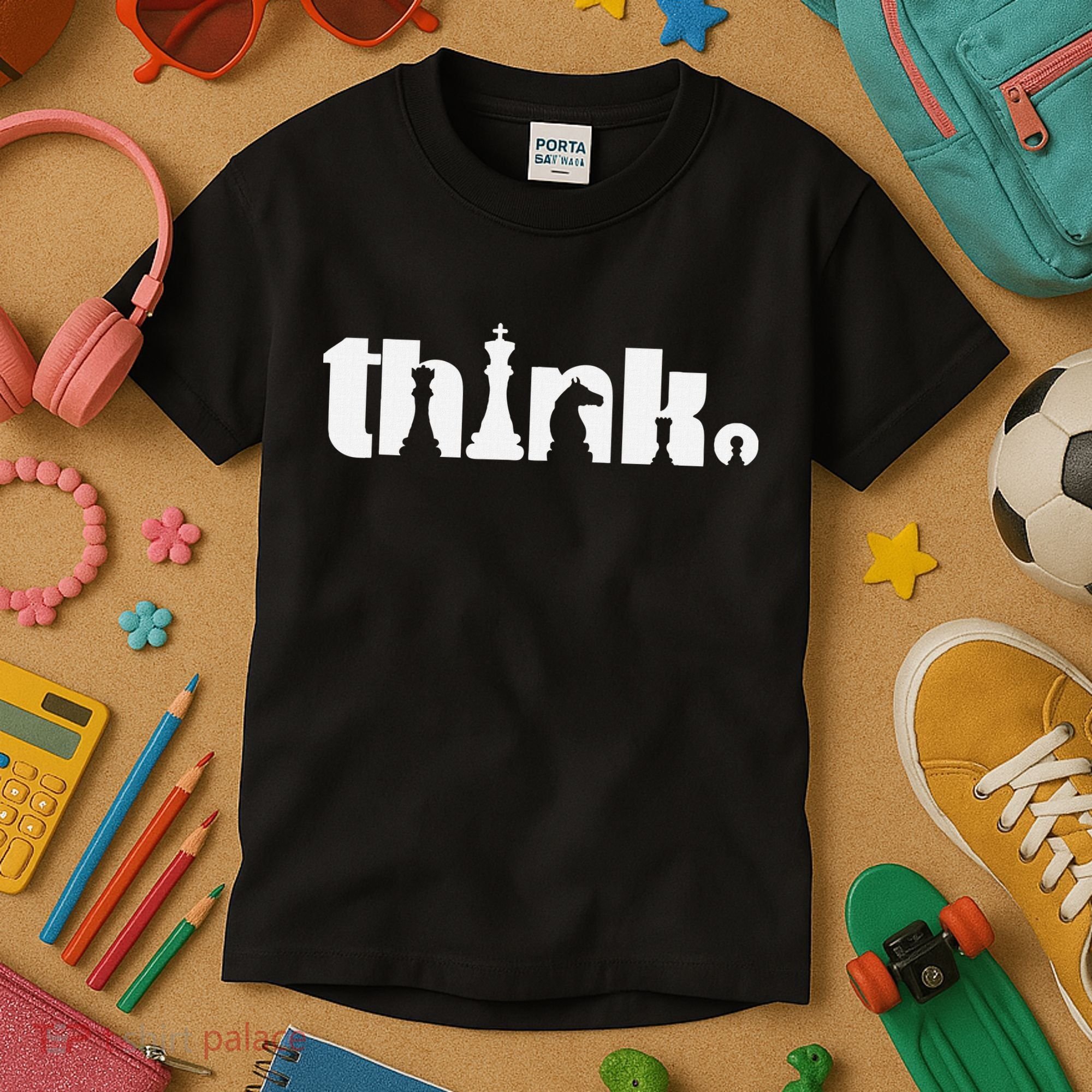 Think Chess Player Chess Game Kids T-Shirt