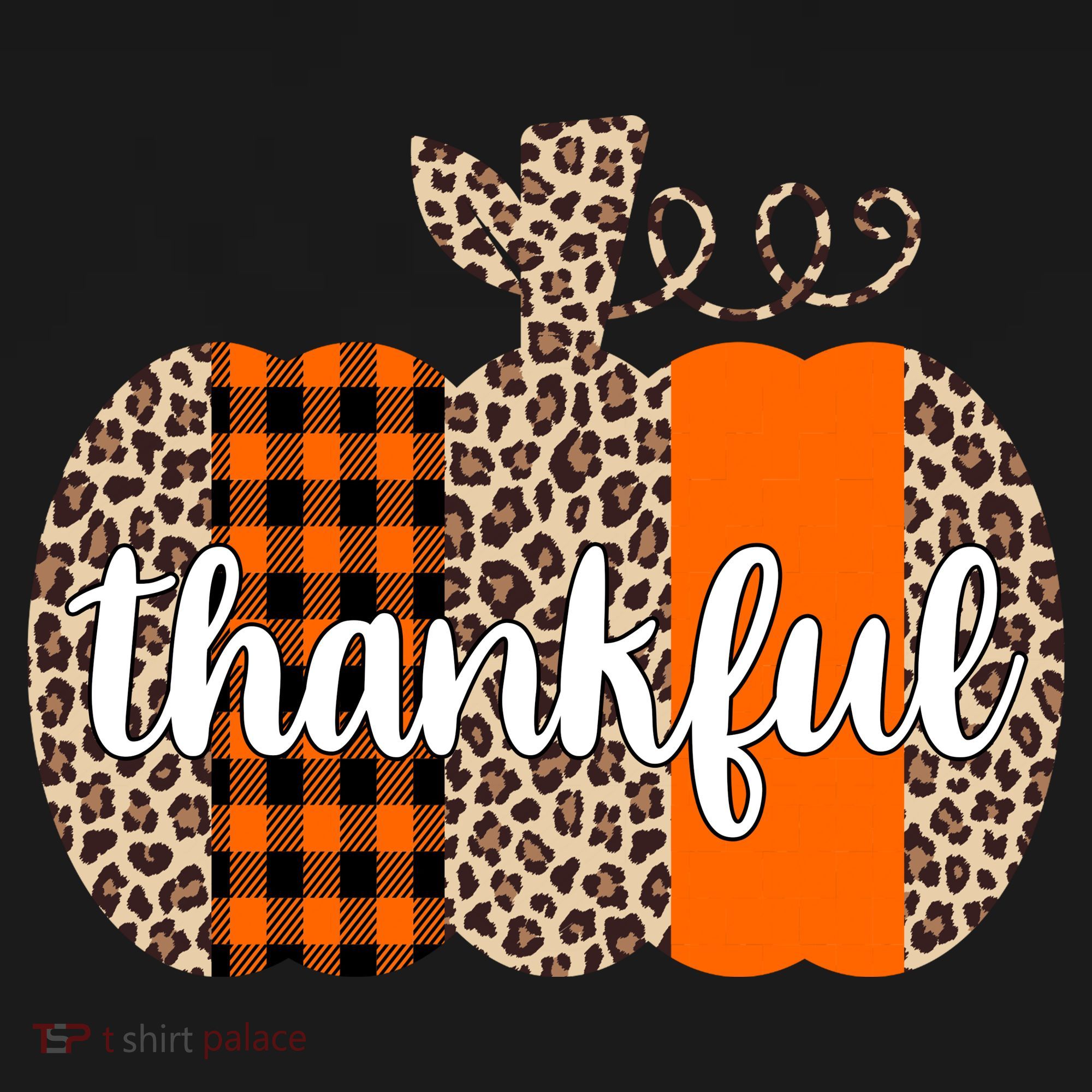 Thankful Cheetah Plaid Pumpkin Cute Holiday Sweatshirt