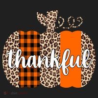 Thankful Cheetah Plaid Pumpkin Cute Holiday Tumbler thumb 3