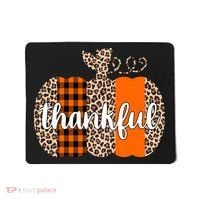 Thankful Cheetah Plaid Pumpkin Cute Holiday Mousepad thumb 0