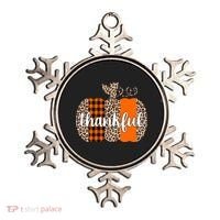 Thankful Cheetah Plaid Pumpkin Cute Holiday Ornament thumb 0