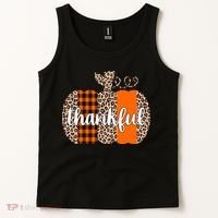 Thankful Cheetah Plaid Pumpkin Cute Holiday Tank Top thumb 2