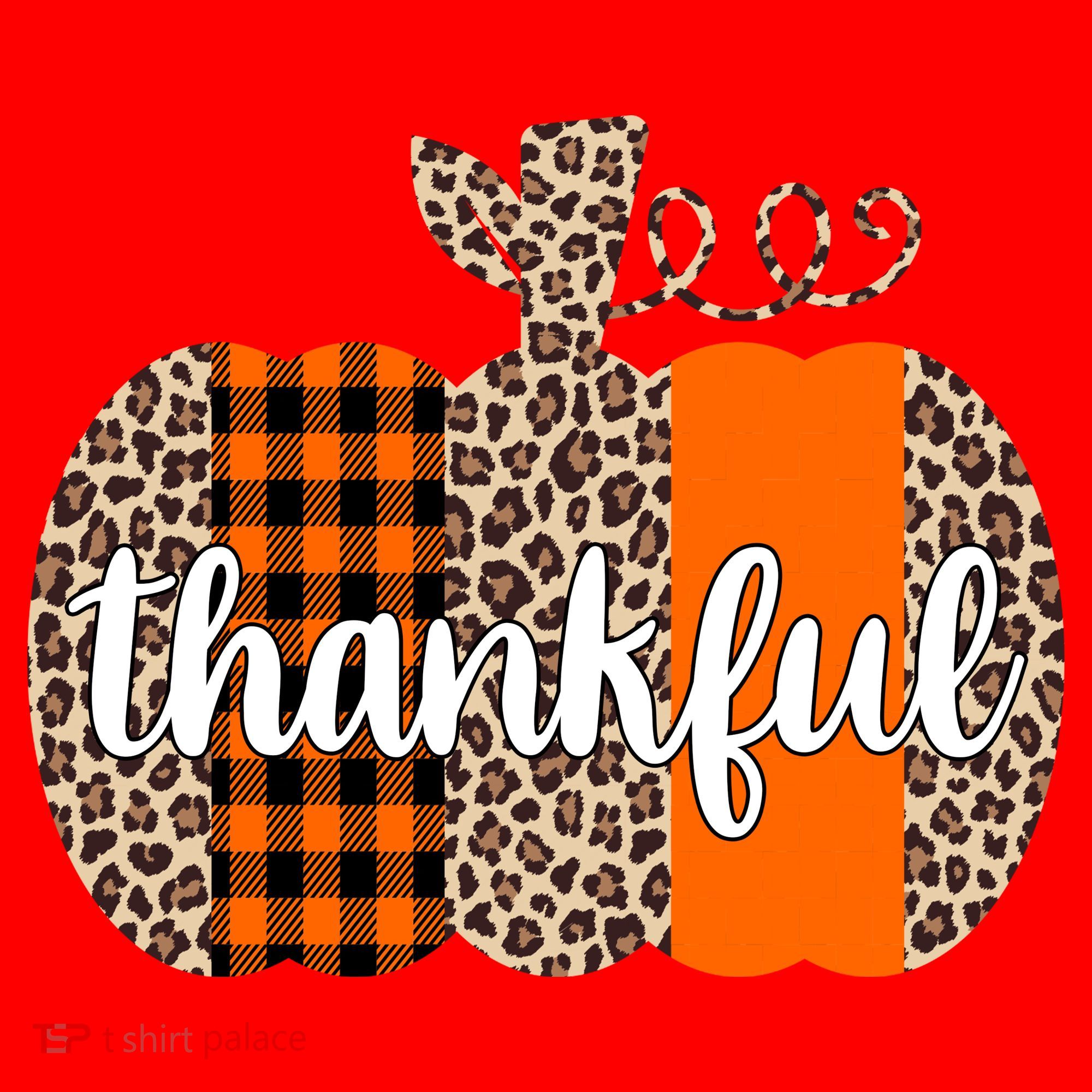 Thankful Cheetah Plaid Pumpkin Cute Holiday Santa Hat