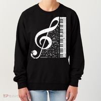 Treble Clef Piano Musical Notes Pianist Musician Instrument Women's Sweatshirt thumb 0