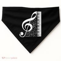 Treble Clef Piano Musical Notes Pianist Musician Instrument USA-Made Doggie Bandana thumb 0