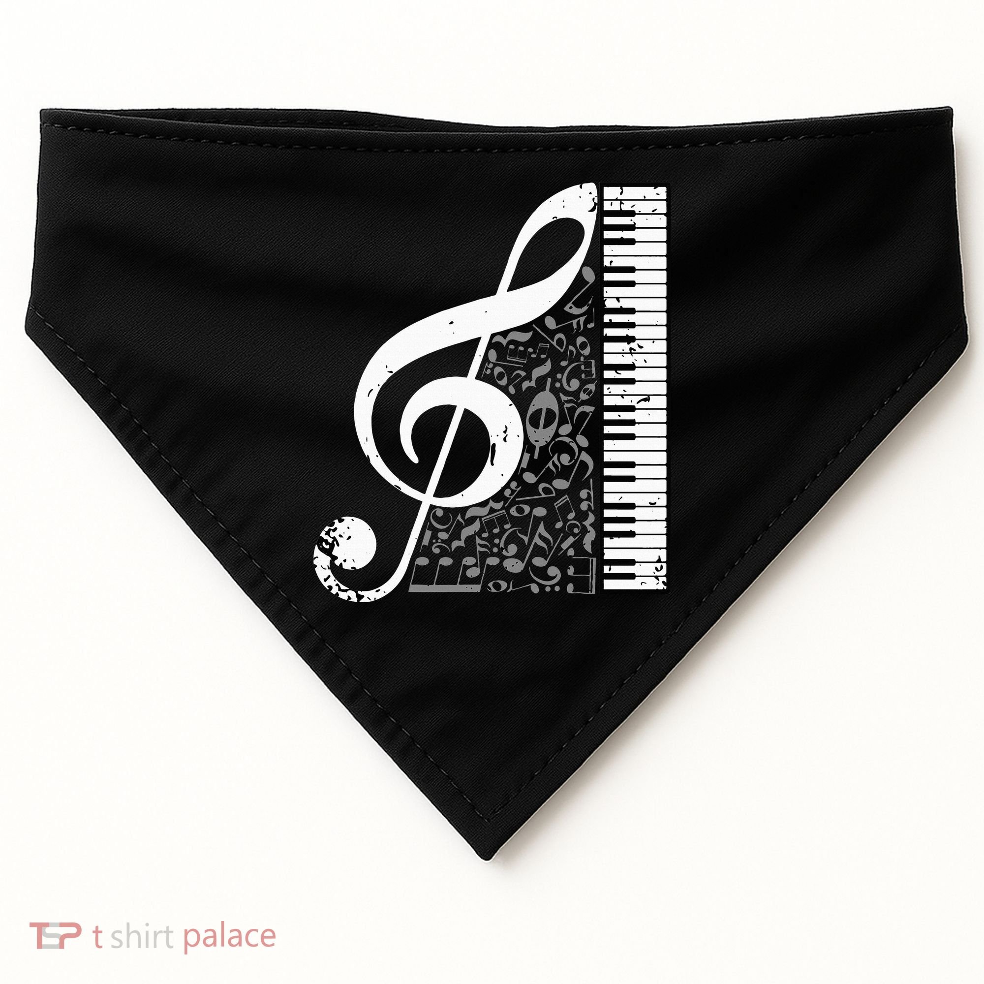 Treble Clef Piano Musical Notes Pianist Musician Instrument USA-Made Doggie Bandana