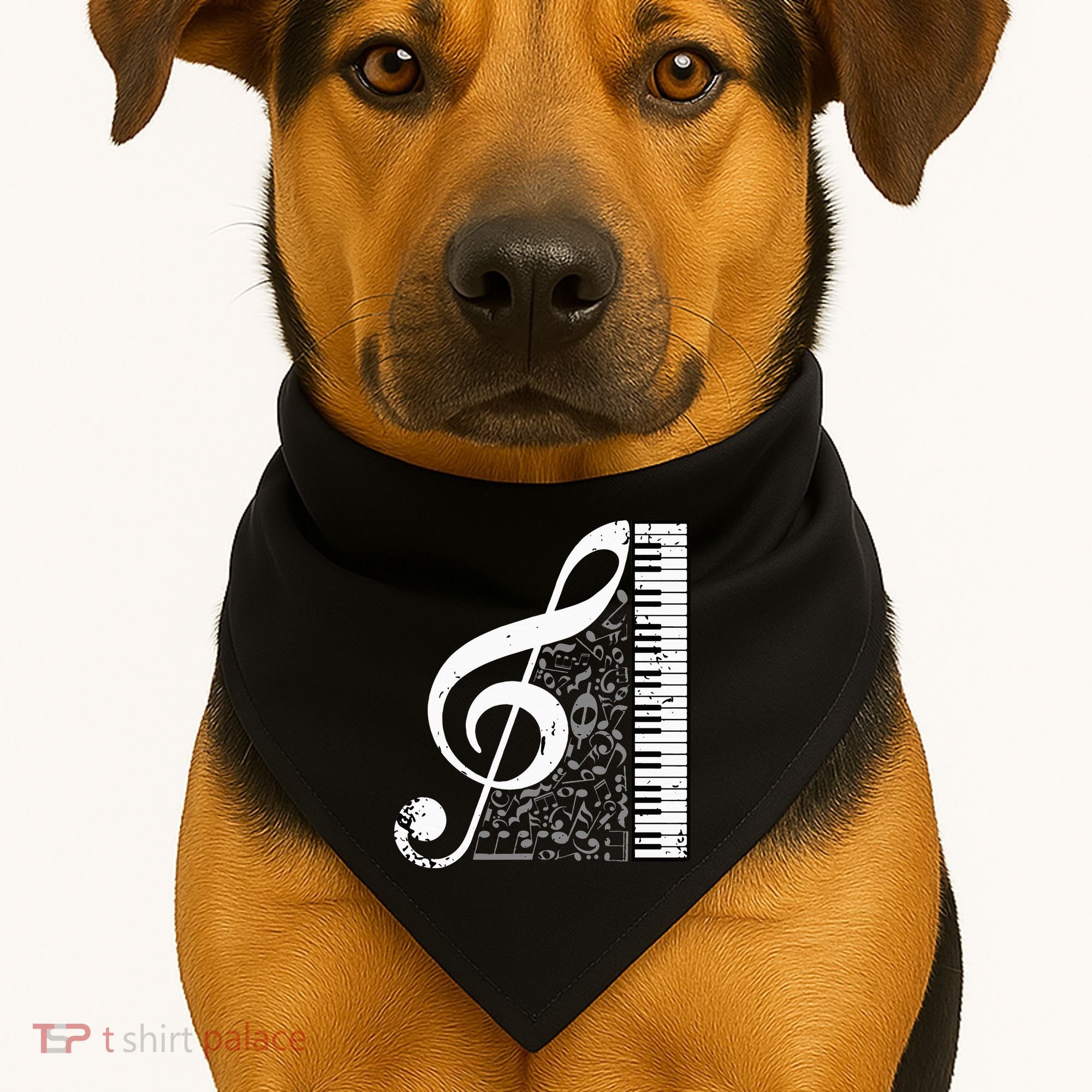 Treble Clef Piano Musical Notes Pianist Musician Instrument USA-Made Doggie Bandana