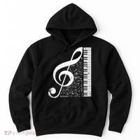 Treble Clef Piano Musical Notes Pianist Musician Instrument Hoodie thumb 0