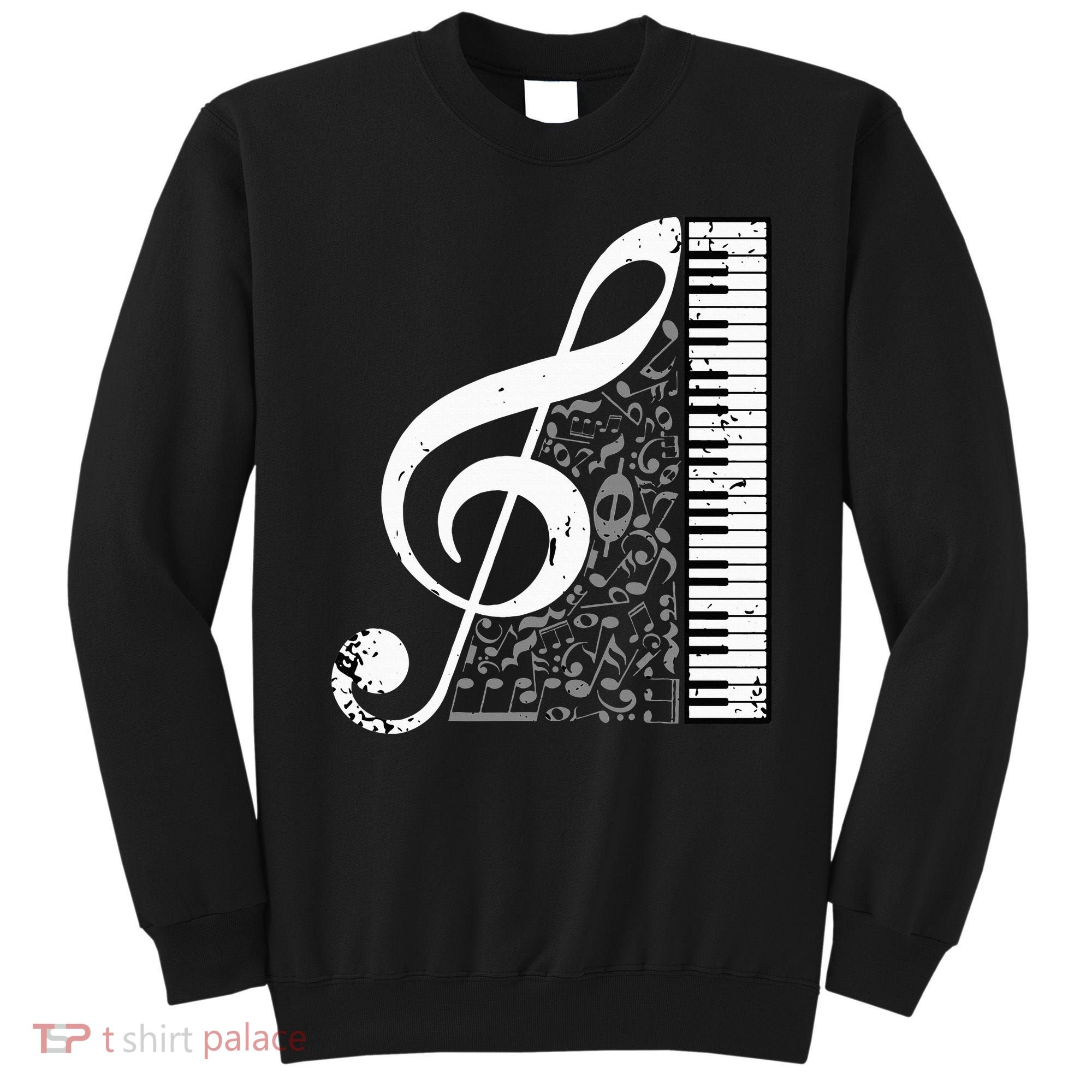 Treble Clef Piano Musical Notes Pianist Musician Instrument Sweatshirt