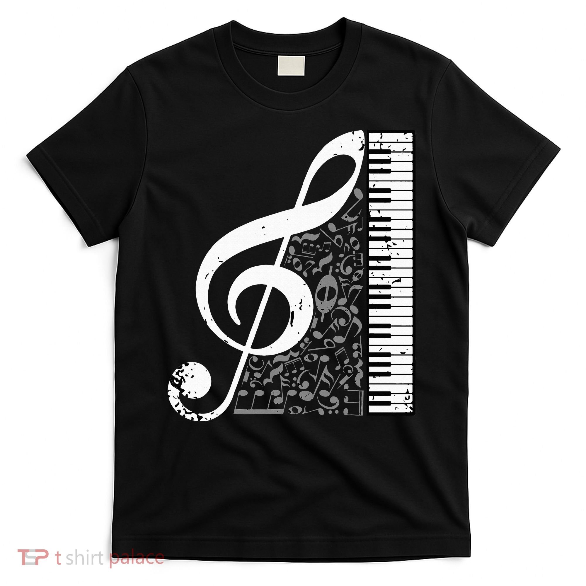 Treble Clef Piano Musical Notes Pianist Musician Instrument T-Shirt