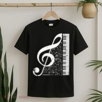 Treble Clef Piano Musical Notes Pianist Musician Instrument T-Shirt thumb 2