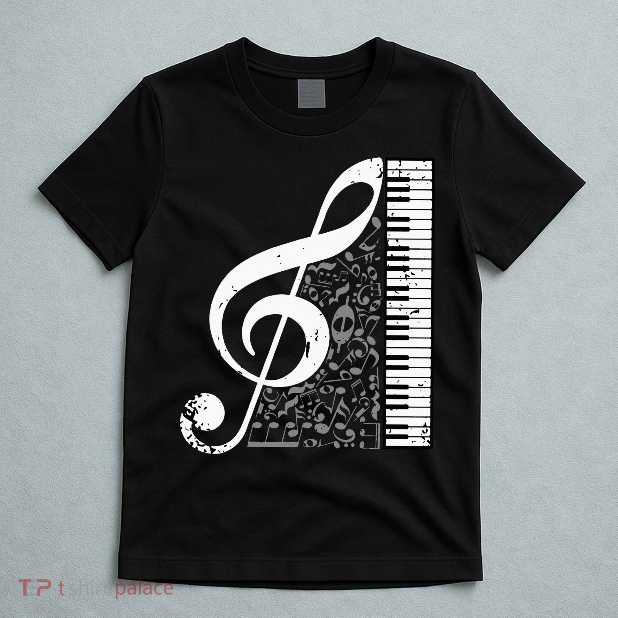 Treble Clef Piano Musical Notes Pianist Musician Instrument T-Shirt