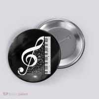 Treble Clef Piano Musical Notes Pianist Musician Instrument Button thumb 0