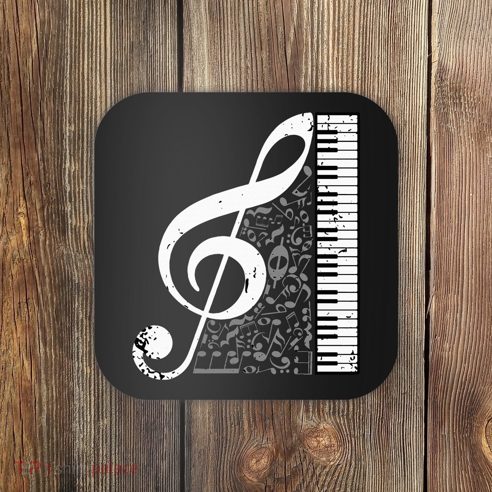 Treble Clef Piano Musical Notes Pianist Musician Instrument Coaster
