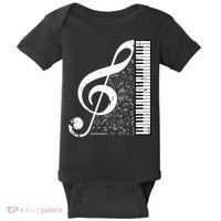 Treble Clef Piano Musical Notes Pianist Musician Instrument Baby Bodysuit thumb 0