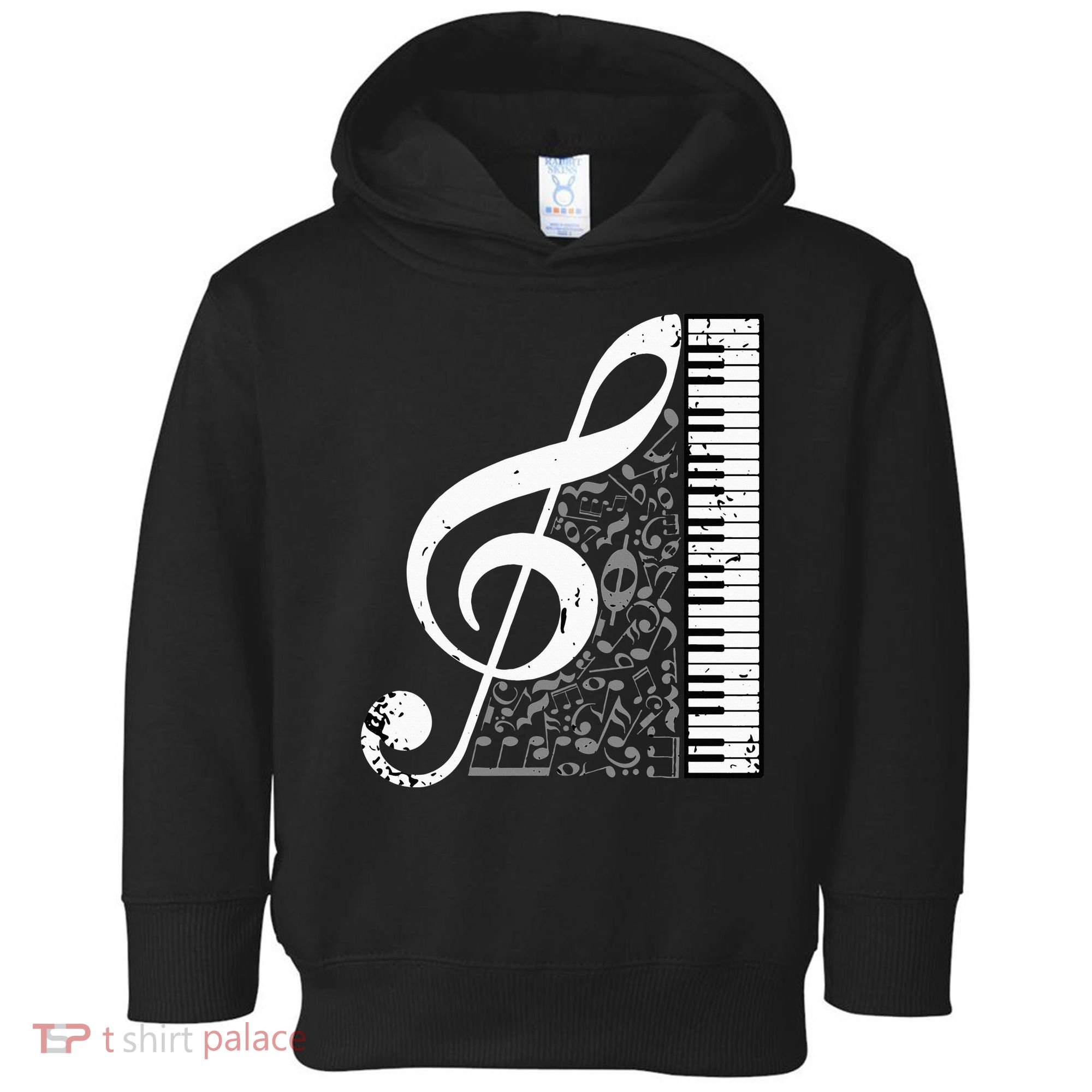 Treble Clef Piano Musical Notes Pianist Musician Instrument Toddler Hoodie