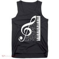 Treble Clef Piano Musical Notes Pianist Musician Instrument Tank Top thumb 0