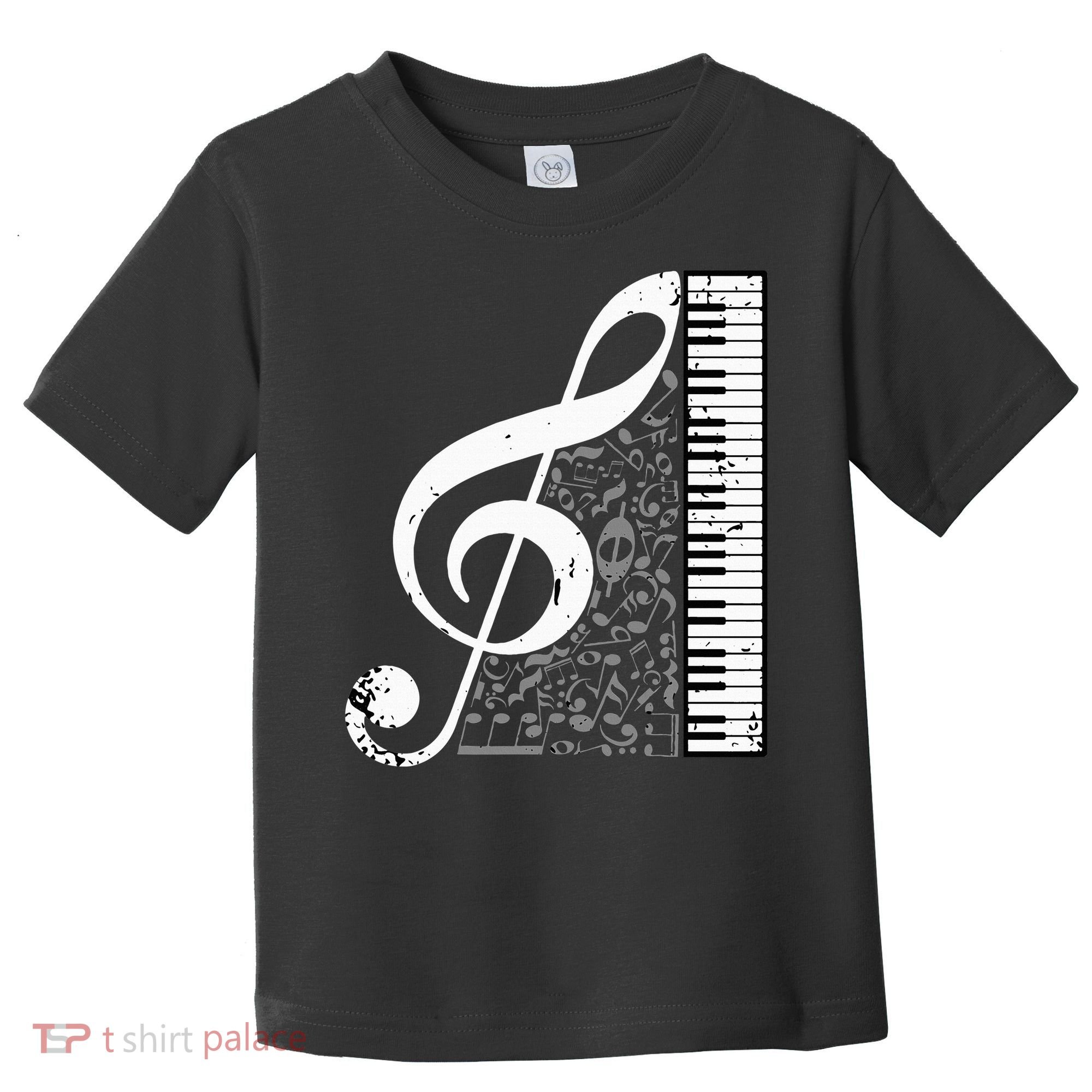 Treble Clef Piano Musical Notes Pianist Musician Instrument Toddler T-Shirt
