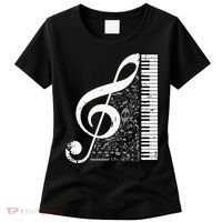 Treble Clef Piano Musical Notes Pianist Musician Instrument Women's T-Shirt thumb 0
