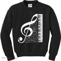 Treble Clef Piano Musical Notes Pianist Musician Instrument Kids Sweatshirt thumb 0