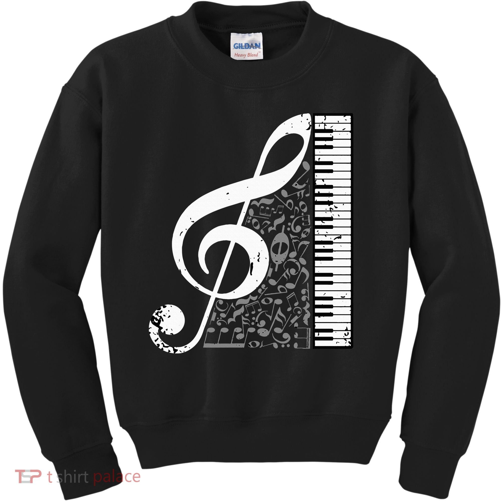 Treble Clef Piano Musical Notes Pianist Musician Instrument Kids Sweatshirt