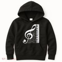 Treble Clef Piano Musical Notes Pianist Musician Instrument Kids Hoodie thumb 0