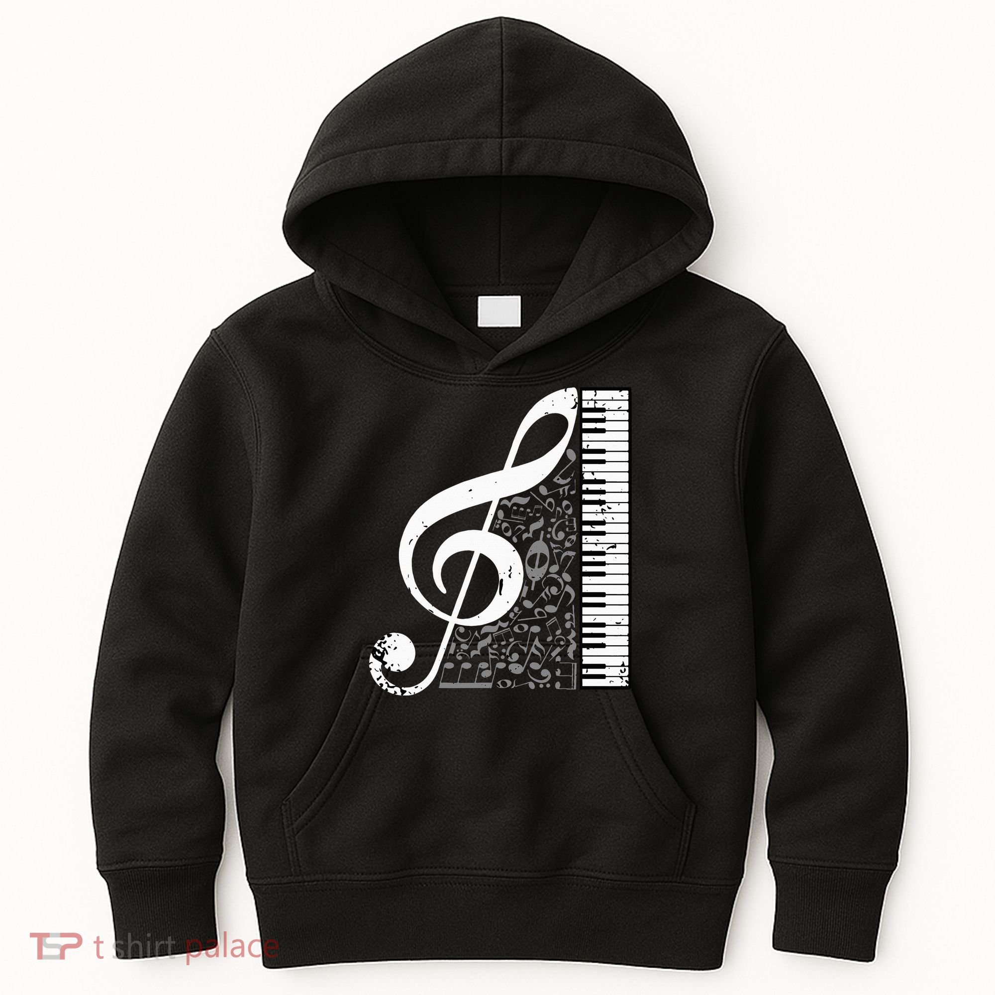 Treble Clef Piano Musical Notes Pianist Musician Instrument Kids Hoodie