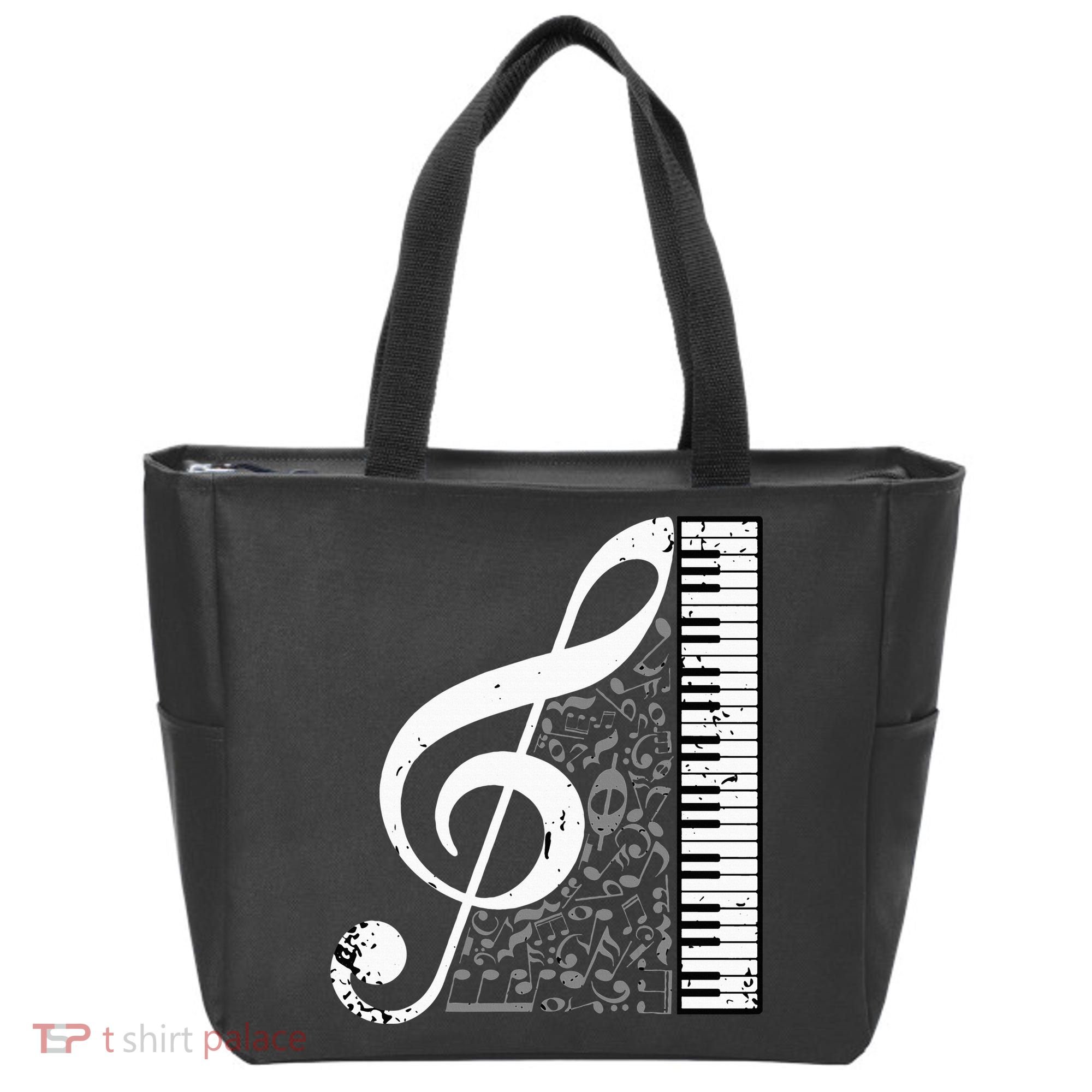 Treble Clef Piano Musical Notes Pianist Musician Instrument Tote Bag