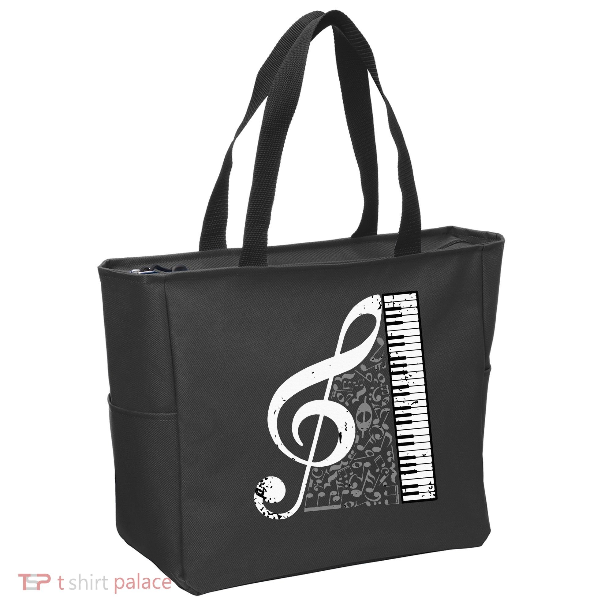 Treble Clef Piano Musical Notes Pianist Musician Instrument Tote Bag