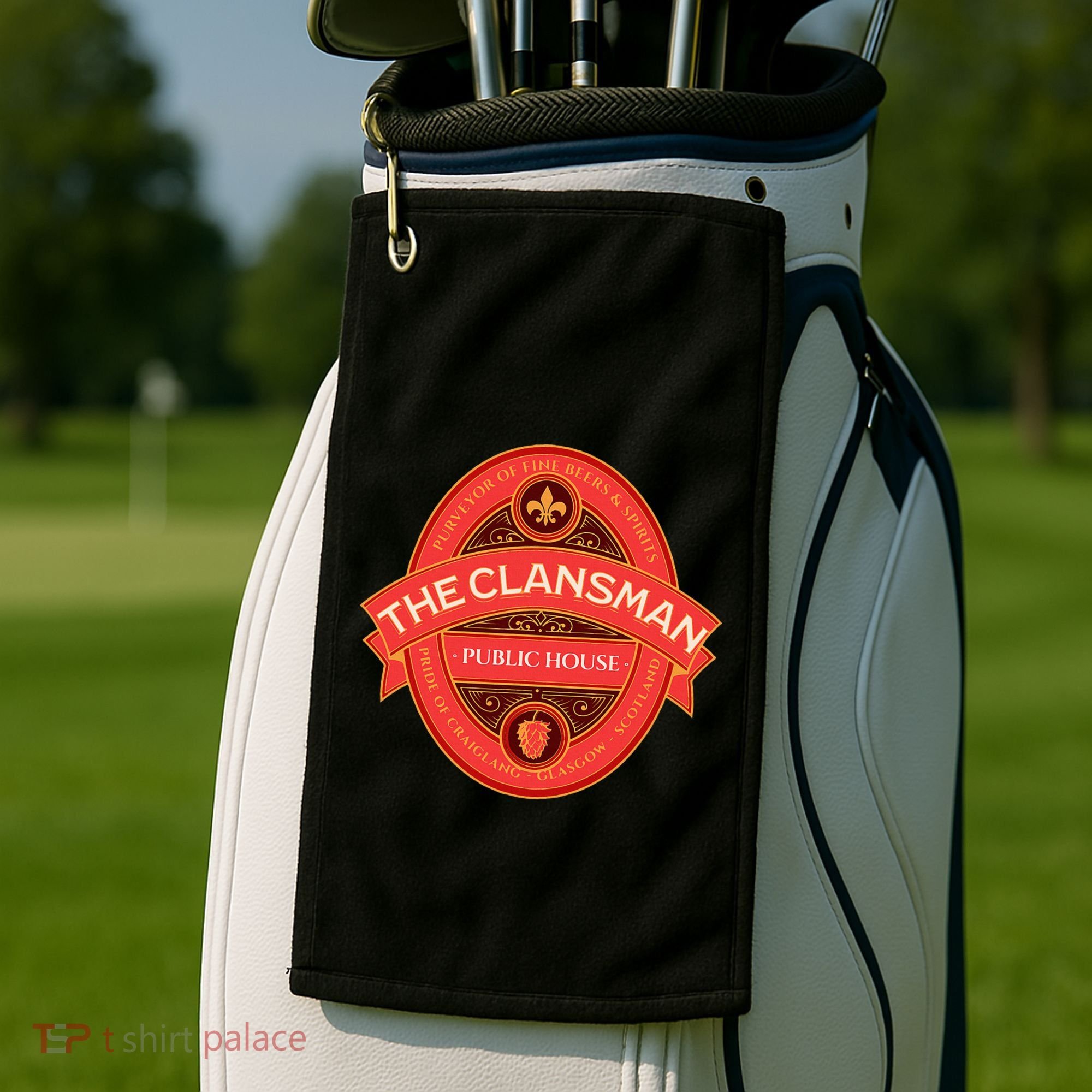 The Clansman Public House Funny Scottish Golf Towel