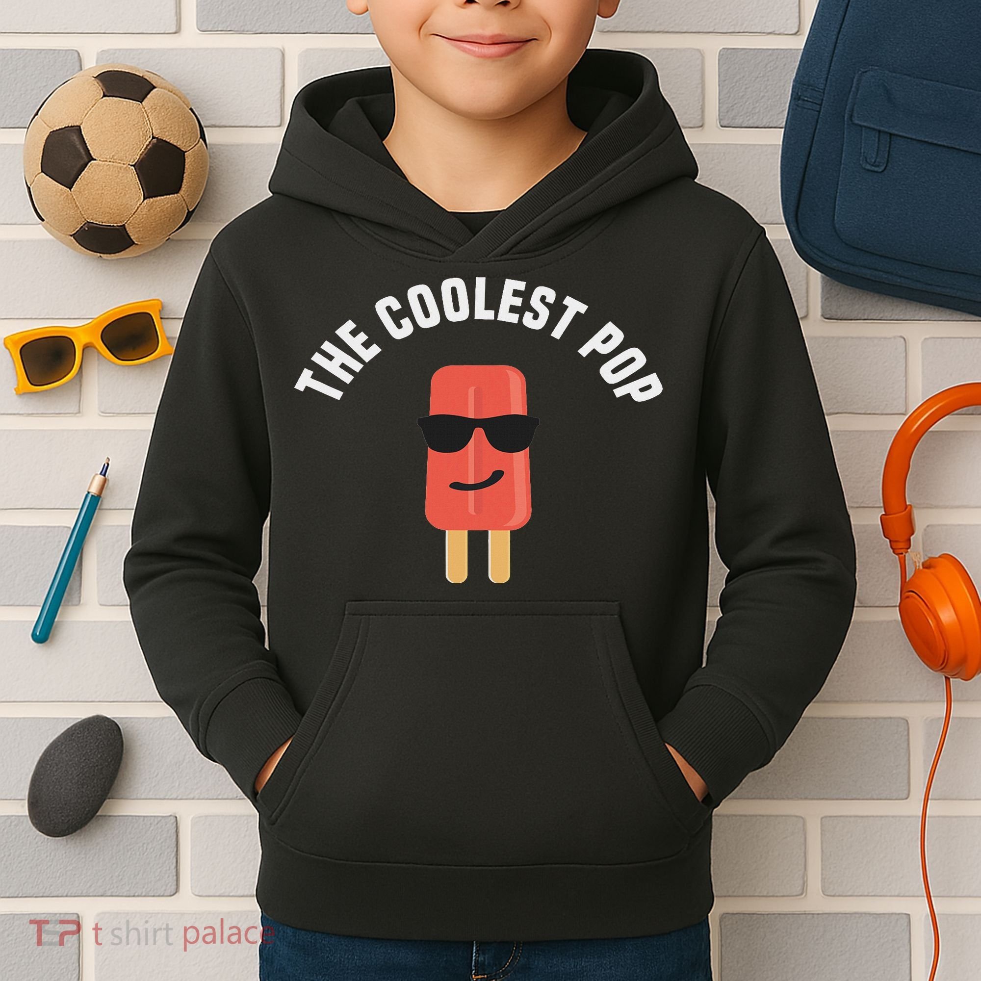 The Coolest Pop Dad Fathers Day Gift Kids Hoodie