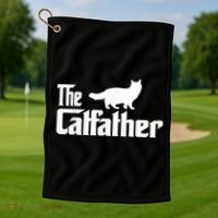 The Catfather Ragdoll Cat Lover Funny Father Cat Dad Golf Towel thumb 1