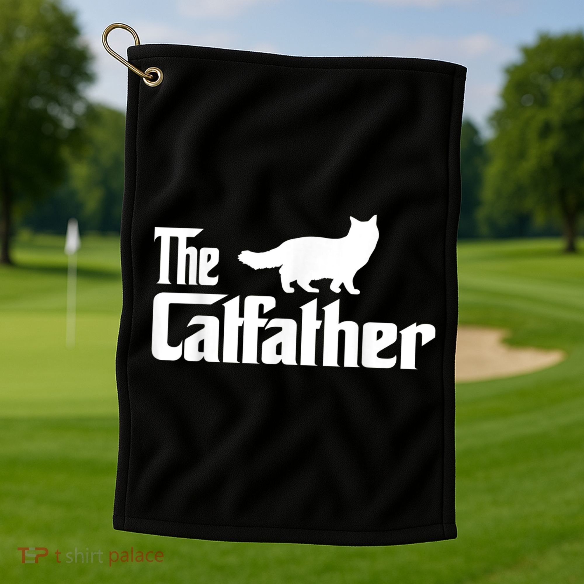 The Catfather Ragdoll Cat Lover Funny Father Cat Dad Golf Towel