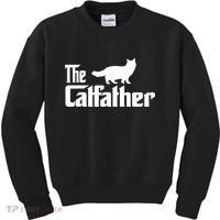 The Catfather Ragdoll Cat Lover Funny Father Cat Dad Kids Sweatshirt thumb 0