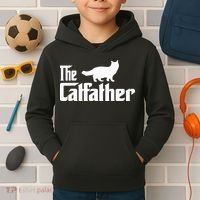 The Catfather Ragdoll Cat Lover Funny Father Cat Dad Kids Hoodie thumb 2