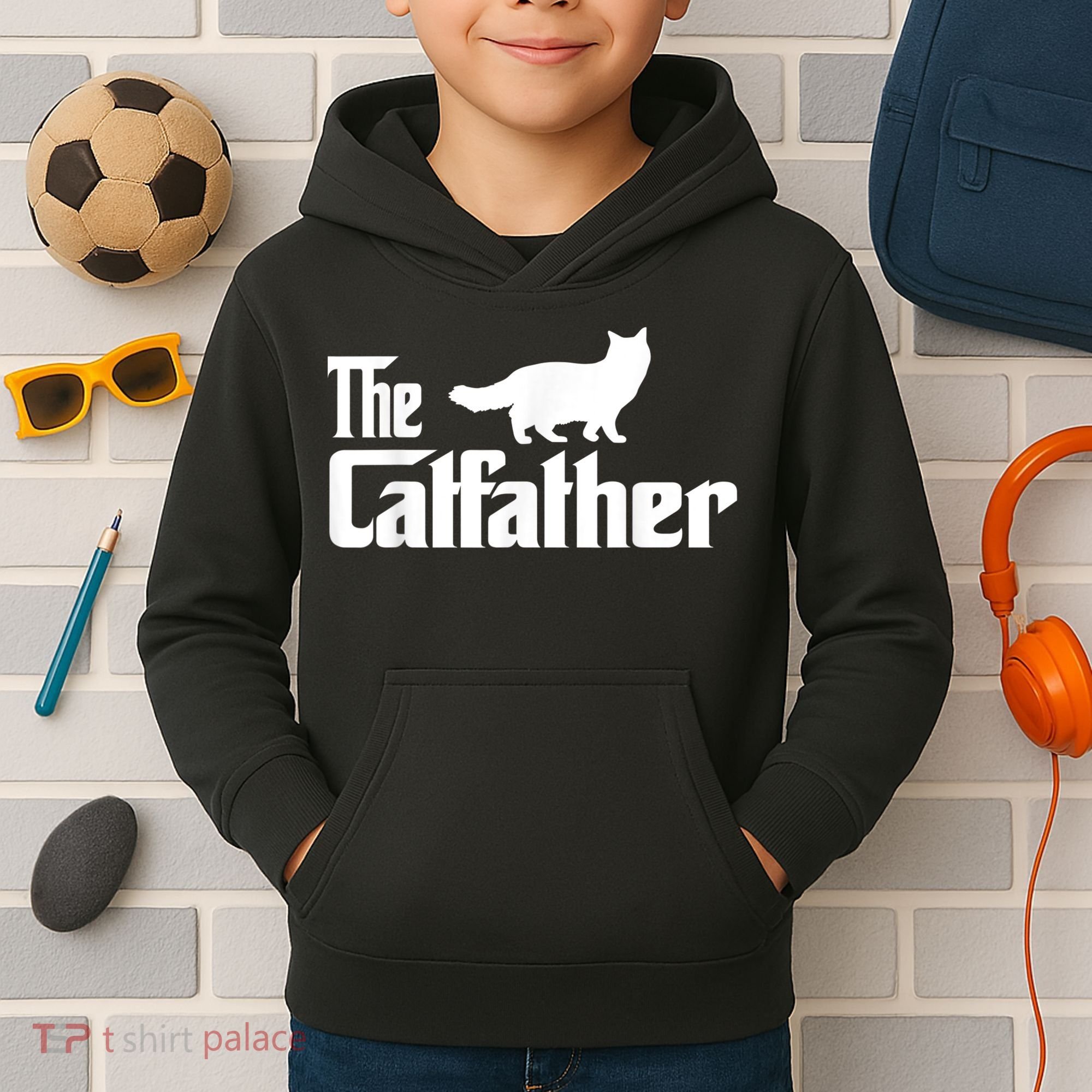 The Catfather Ragdoll Cat Lover Funny Father Cat Dad Kids Hoodie