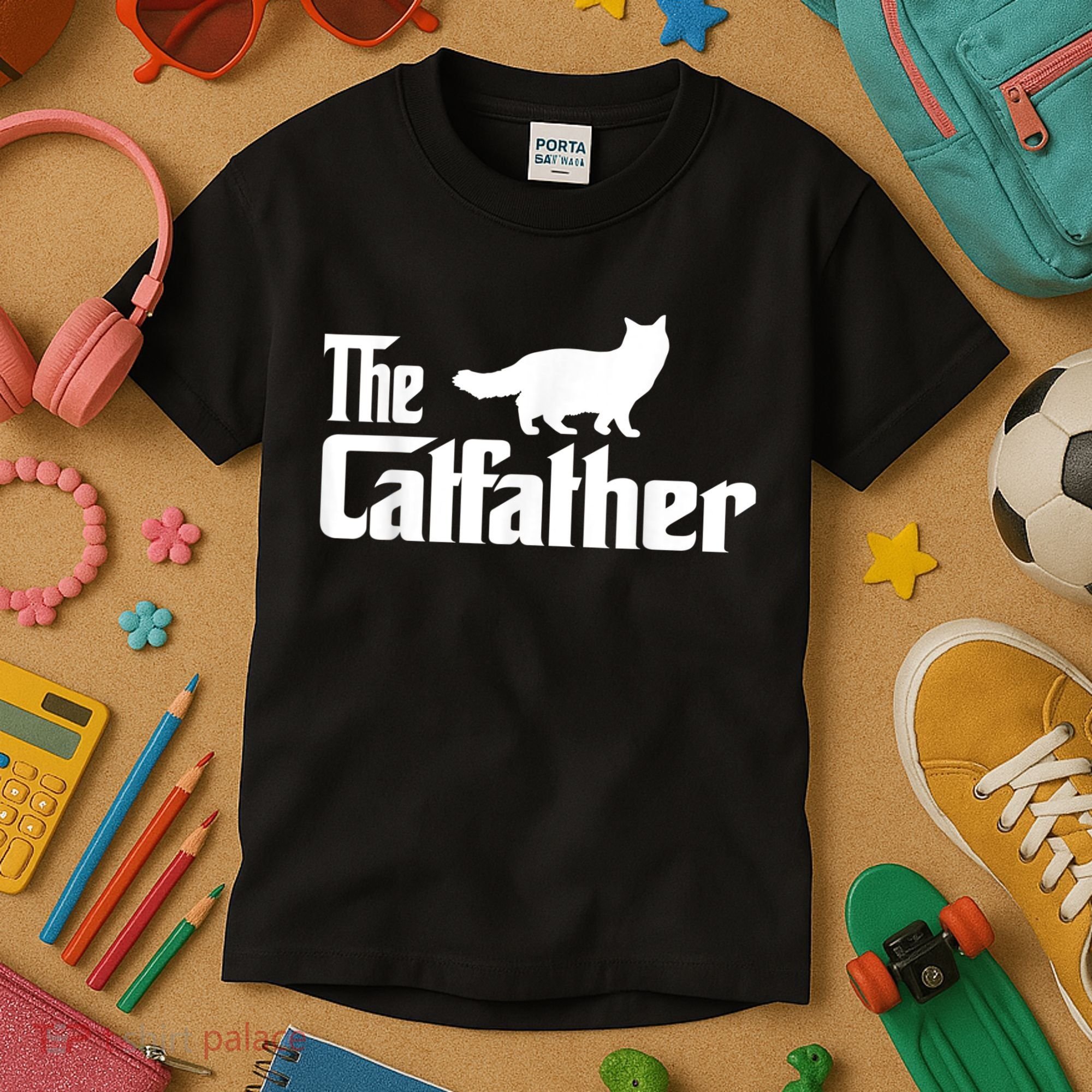 The Catfather Ragdoll Cat Lover Funny Father Cat Dad Kids T-Shirt