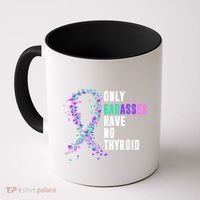 Thyroid Cancer Ribbon Thyroidectomy Removal Surgery Badasses Great Gift Coffee Mug thumb 0