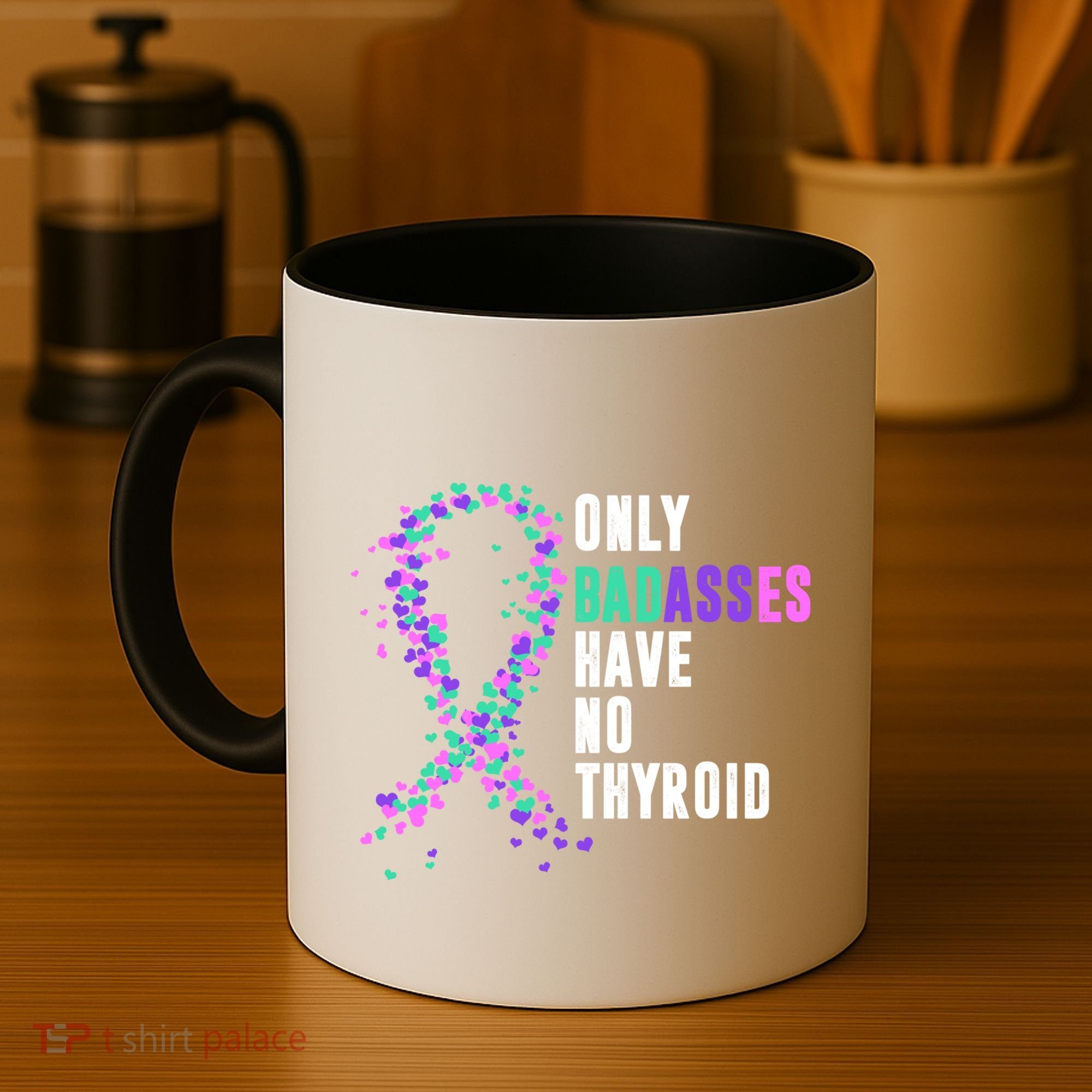Thyroid Cancer Ribbon Thyroidectomy Removal Surgery Badasses Great Gift Coffee Mug