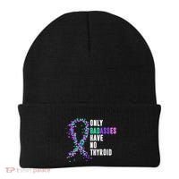 Thyroid Cancer Ribbon Thyroidectomy Removal Surgery Badasses Great Gift Beanie thumb 0