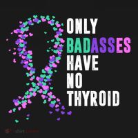 Thyroid Cancer Ribbon Thyroidectomy Removal Surgery Badasses Great Gift Women's Hoodie thumb 2